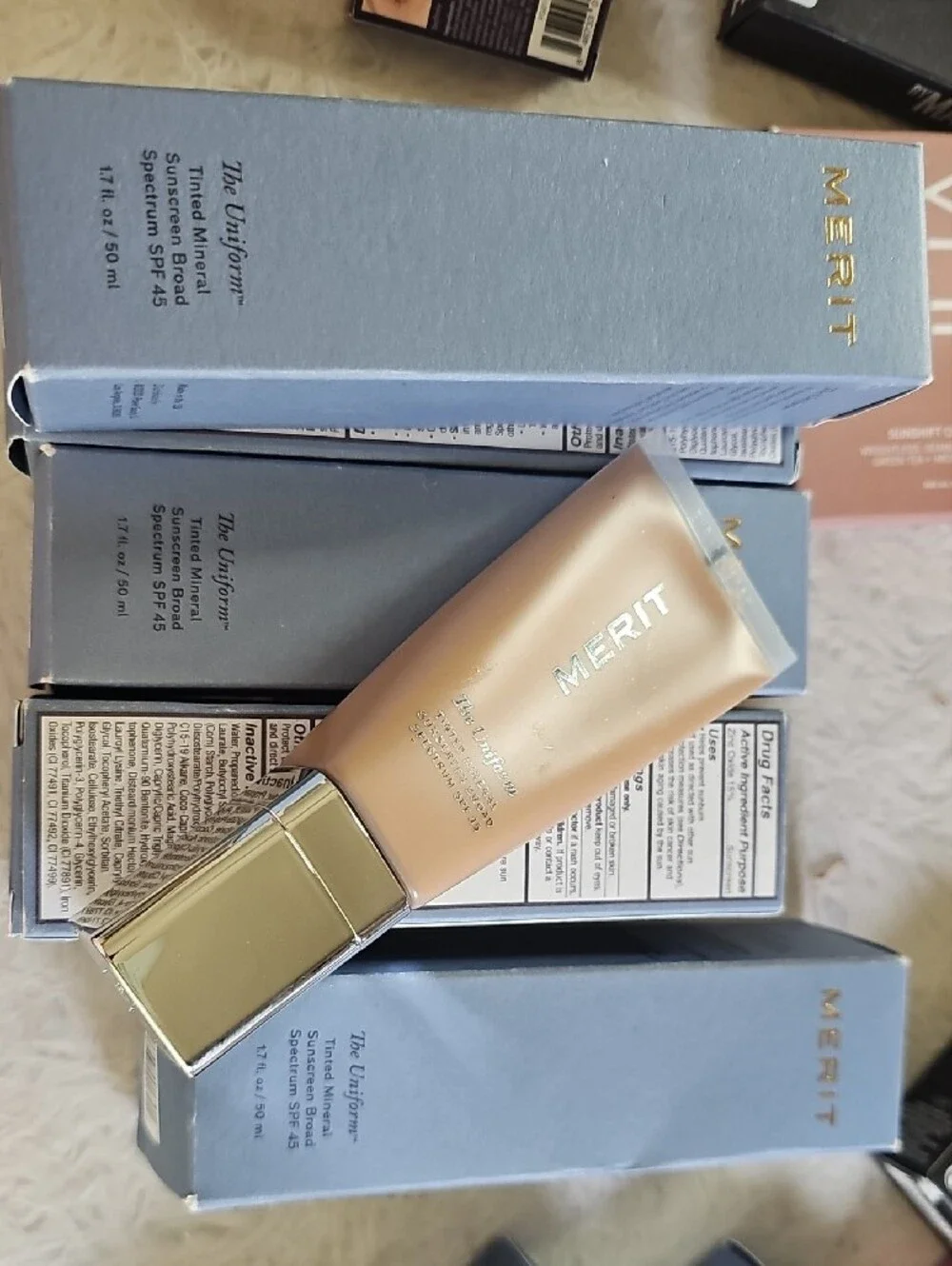 NEW Merit The Uniform Tinted Mineral Sunscreen Primer - Nude